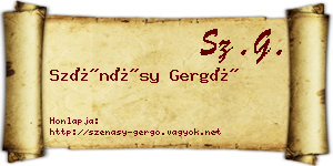 Szénásy Gergő névjegykártya