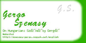 gergo szenasy business card